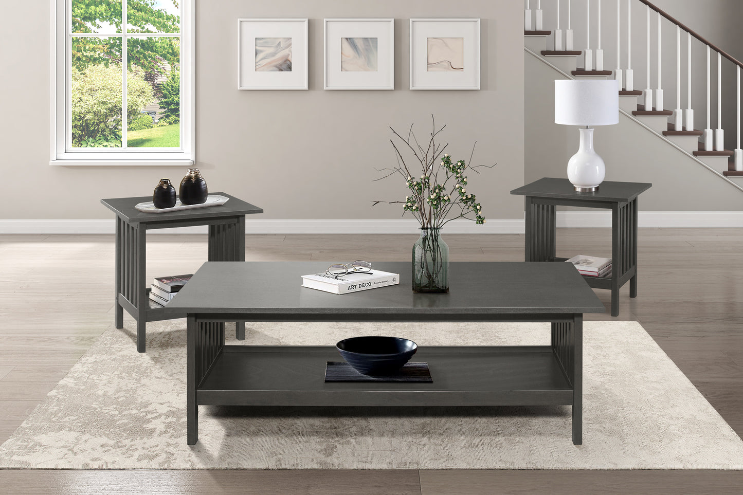 Lewiston 3PCS Coffee Table Set SOLD IN SET ONLY GREY ONLY