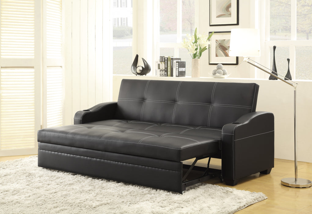 Marcelo Elegant Lounger Convertible BLACK PVC