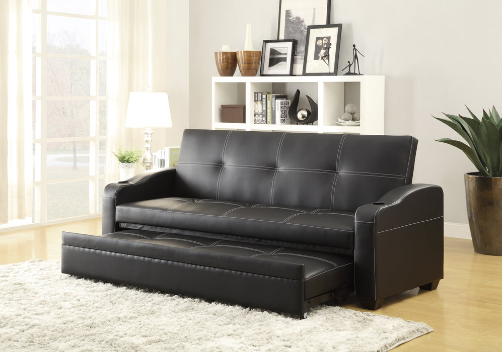 Marcelo Elegant Lounger Convertible BLACK PVC