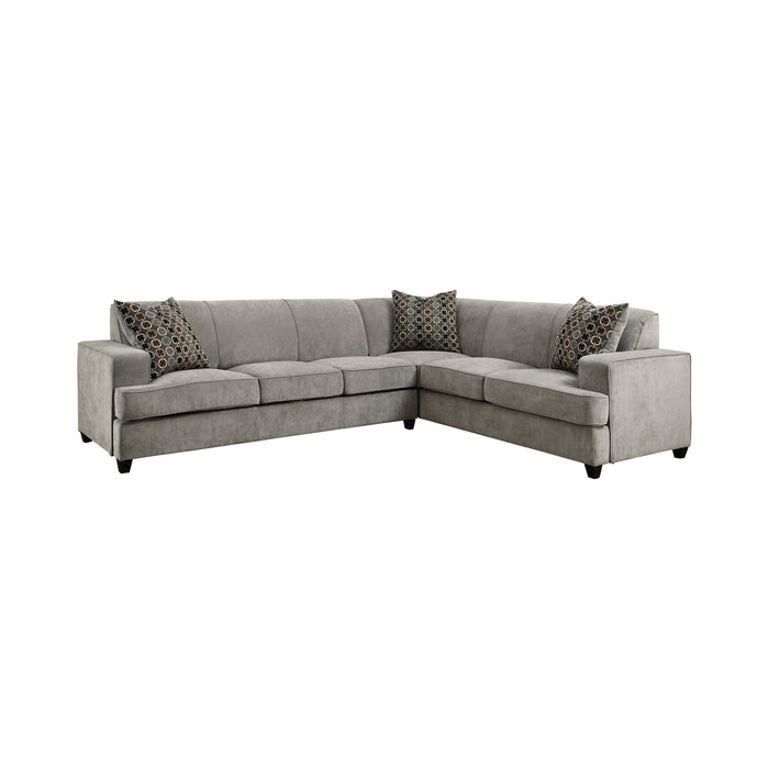 Tess Sectional W/Memory Foam Sleeper GREY ONLY