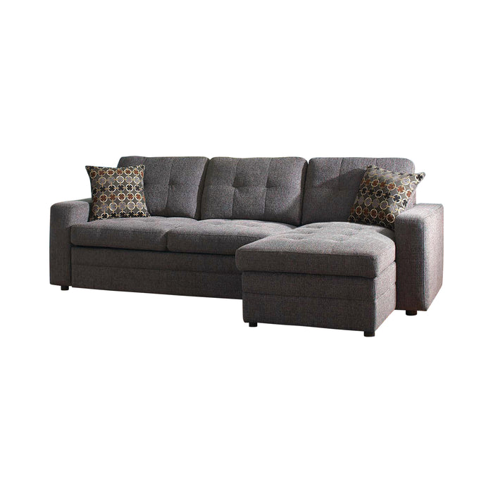 Gus Sectional W/Sleeper & Storage CHARCOAL ONLY RAF ONLY