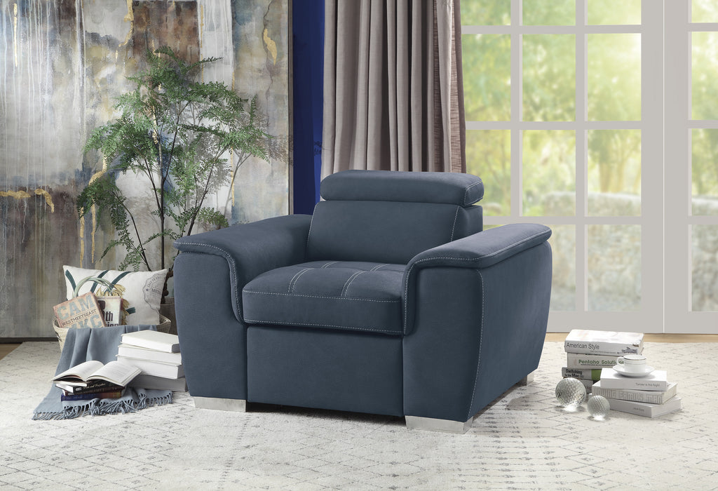 Ferriday 2-Piece Sectional with Pull-out Bed and Hidden Storage BLUE