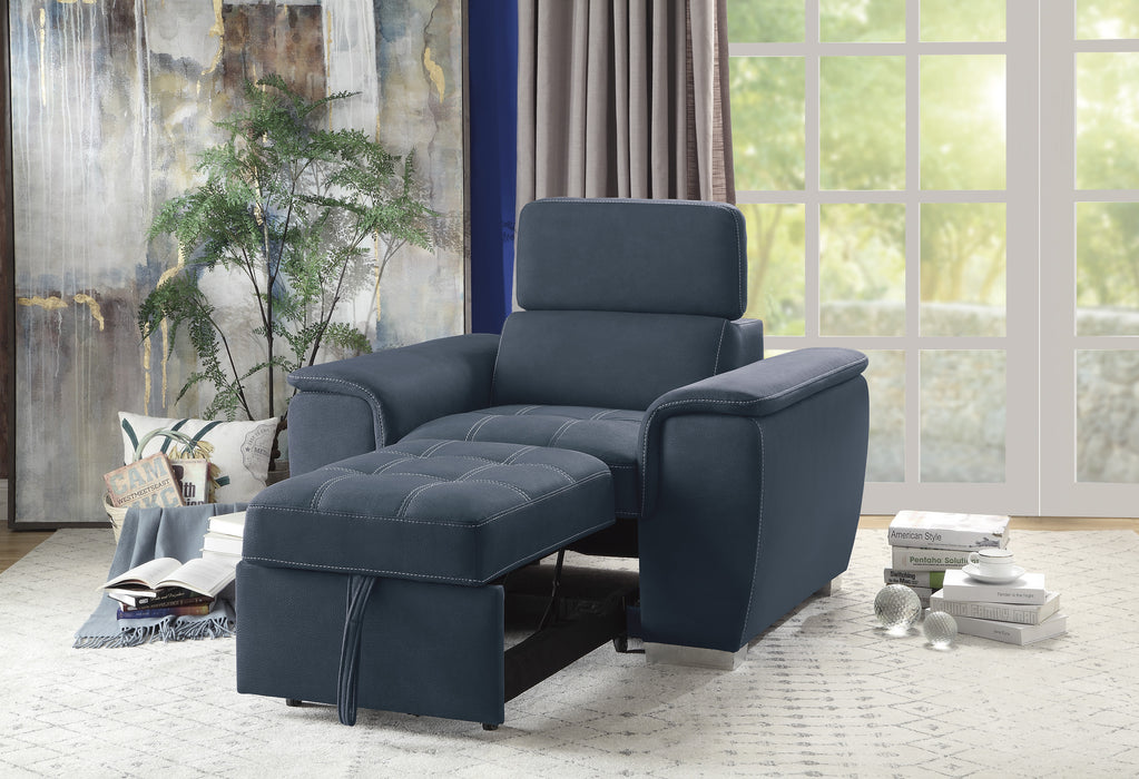 Ferriday 2-Piece Sectional with Pull-out Bed and Hidden Storage BLUE