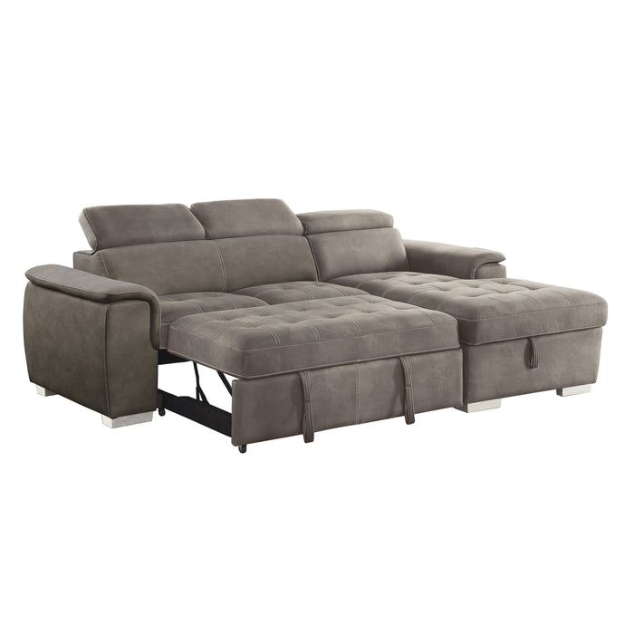 Ferriday 2-Piece Sectional with Pull-out Bed and Hidden Storage TAUPE