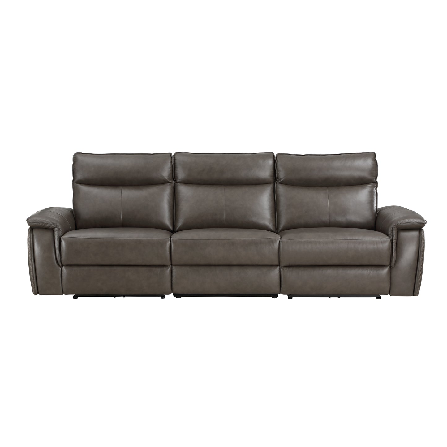 Maroni Top Grain Leather Dual Power XL Sofa DARK BROWN