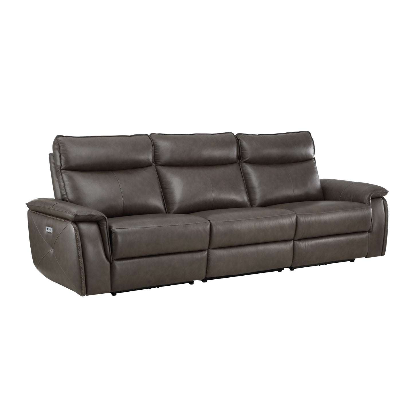Maroni Top Grain Leather Dual Power XL Sofa DARK BROWN