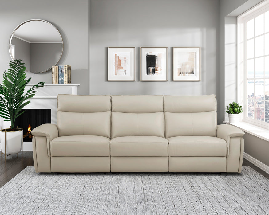 Maroni Top Grain Leather Dual Power XL Sofa TAUPE