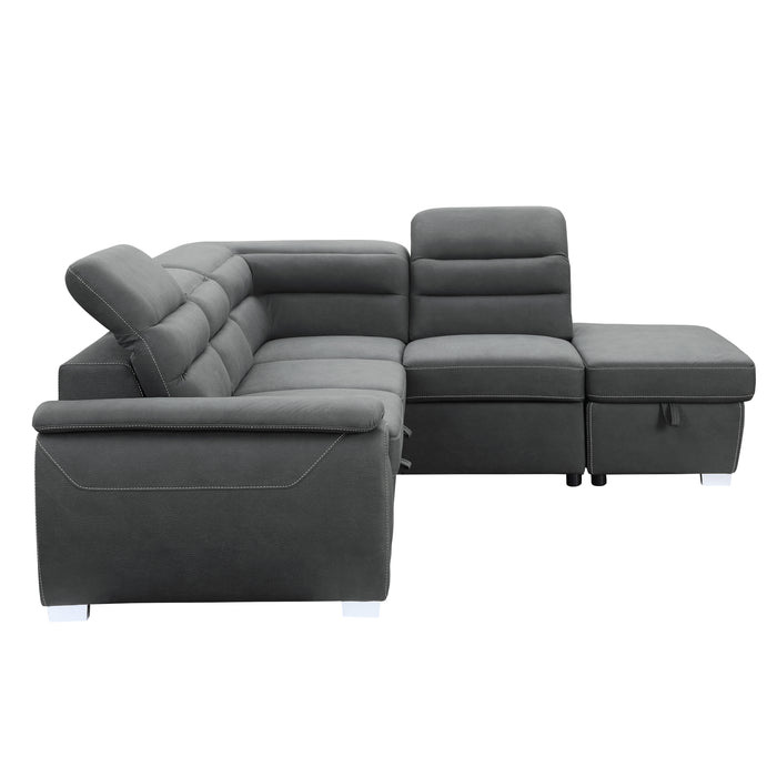 Platina Sectional W/Sleeper & Storage GREY