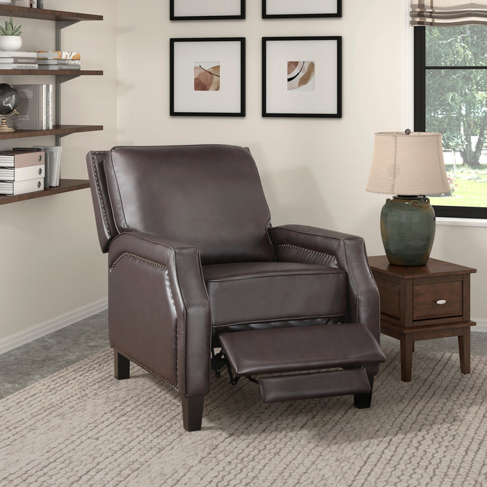 Berenson Push Back Recliner Chair DARK BROWN VINYL