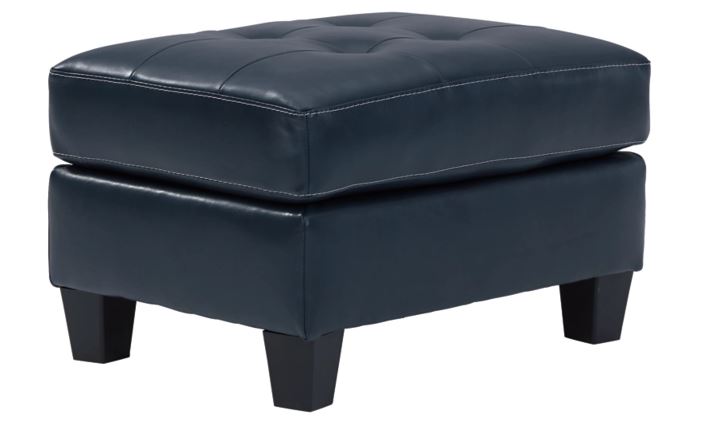 Altonbury Top Grain Leather Sofa Bed W/Memory Foam Mattress BLUE
