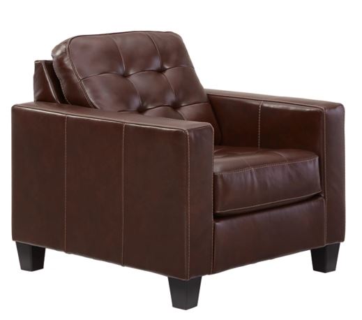 Altonbury Top Grain Leather Sofa Bed W/Memory Foam Mattress BROWN