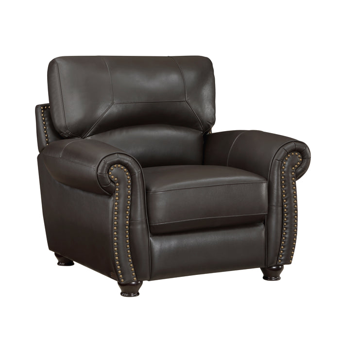 Foxborough Top Grain Leather Sofa DARK BROWN