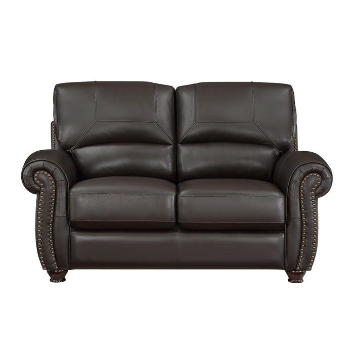 Foxborough Top Grain Leather Sofa DARK BROWN