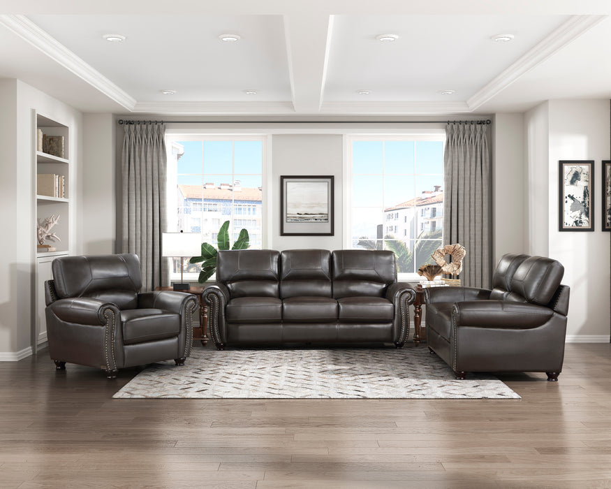 Foxborough Top Grain Leather Sofa DARK BROWN