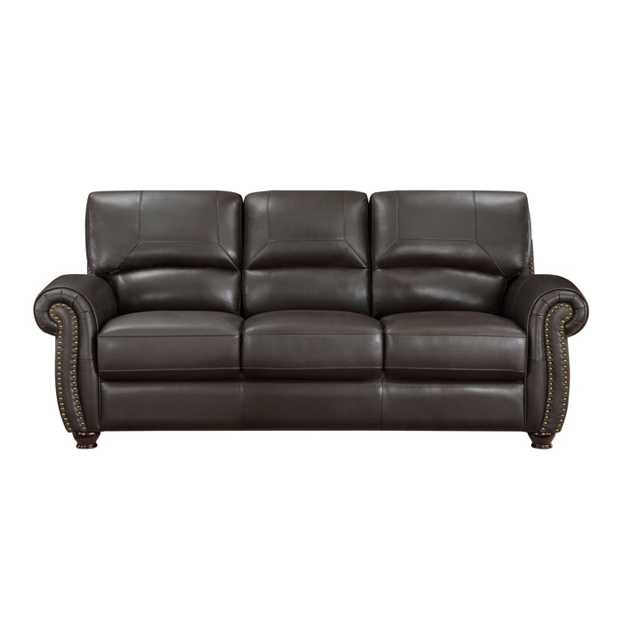 Foxborough Top Grain Leather Sofa DARK BROWN