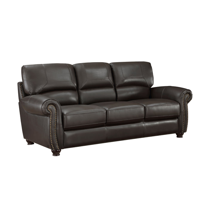 Foxborough Top Grain Leather Sofa DARK BROWN