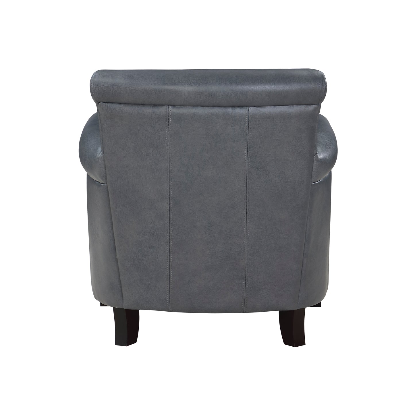 Braintree Top Grain Leather Accent Chair BLUE-GREY %100 LEATHER