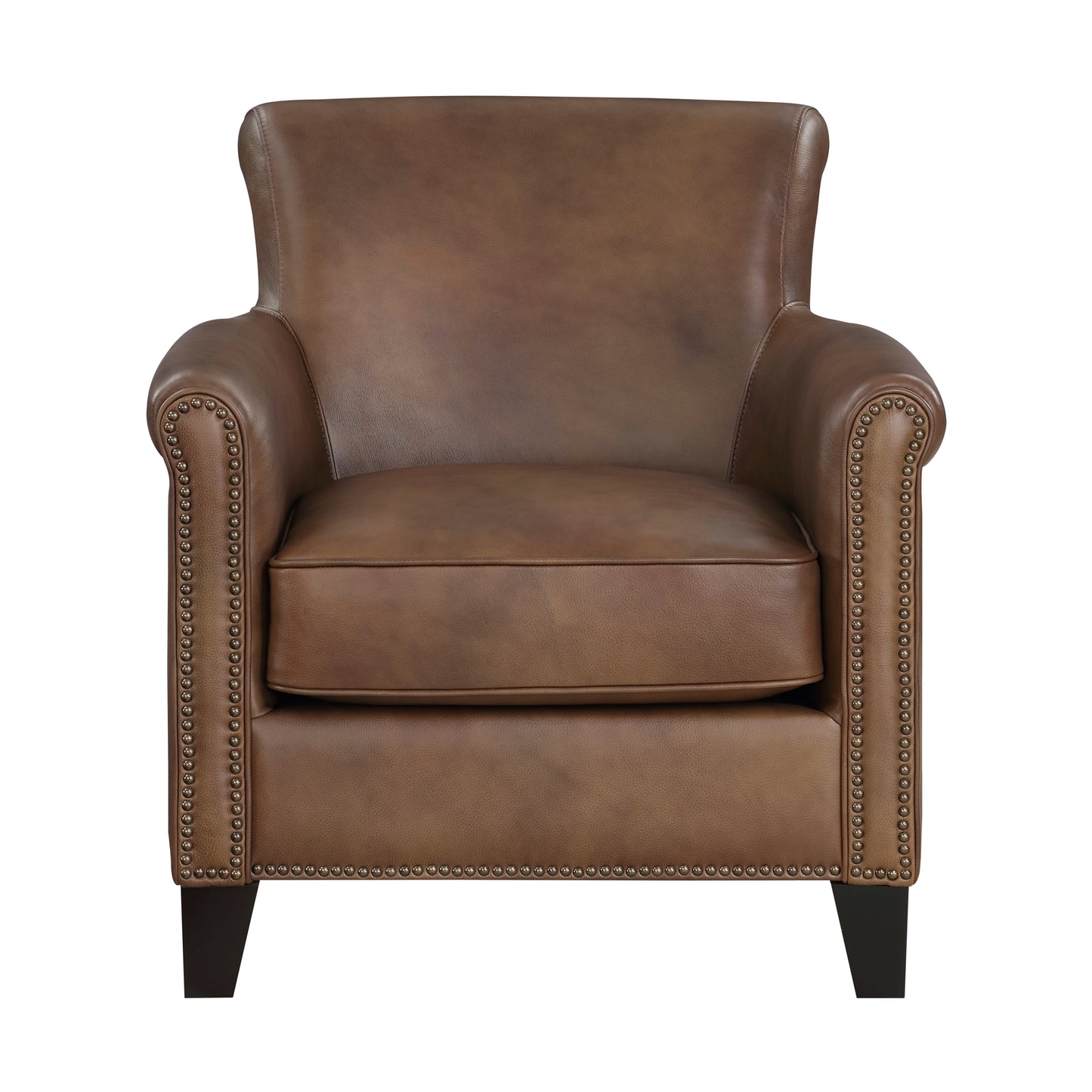 Braintree Top Grain Leather Accent Chair BROWN %100 LEATHER