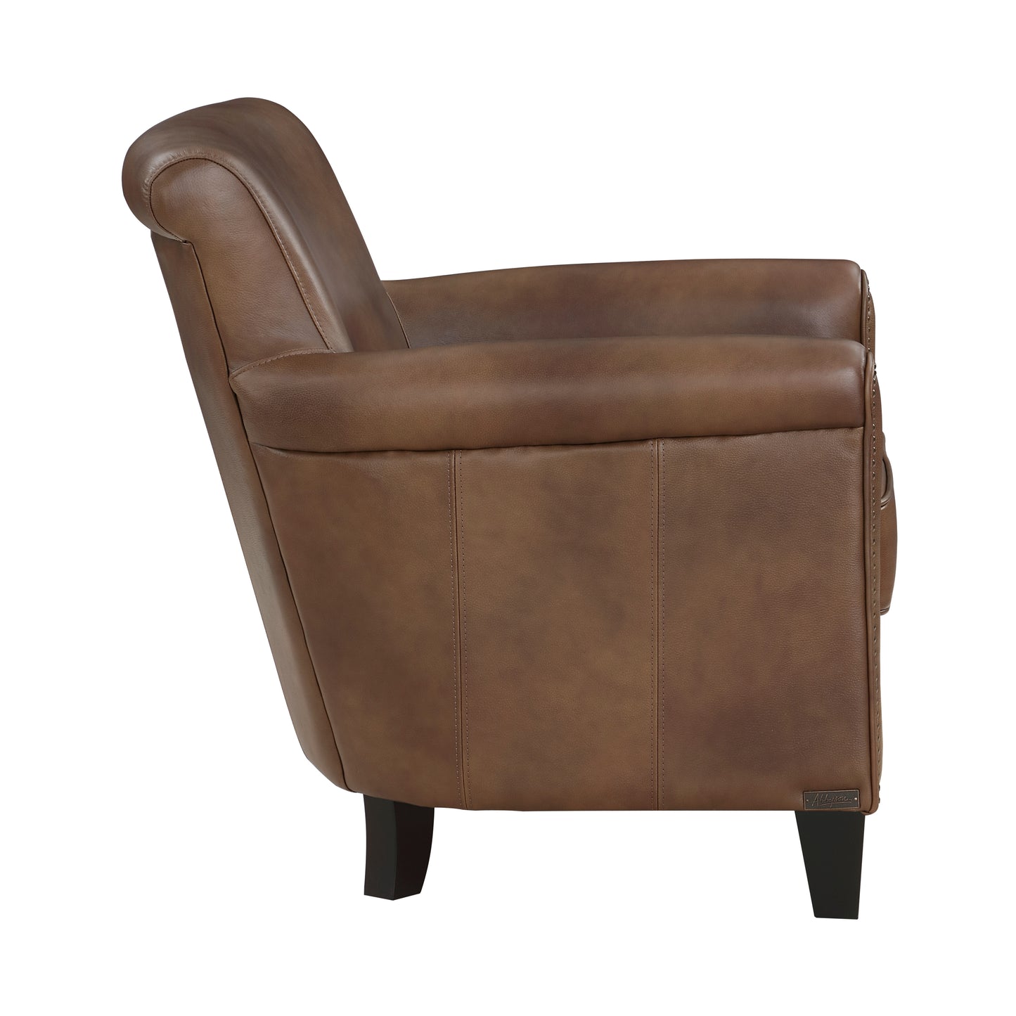Braintree Top Grain Leather Accent Chair BROWN %100 LEATHER