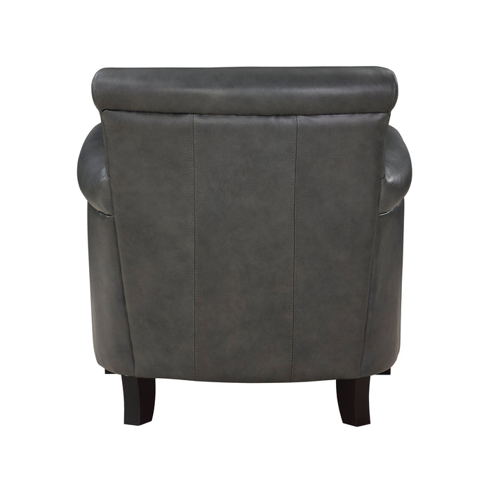 Braintree Top Grain Leather Accent Chair GREY %100 LEATHER