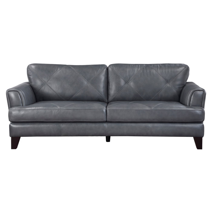 Thierry Top Grain Leather Sofa BLUE GREY