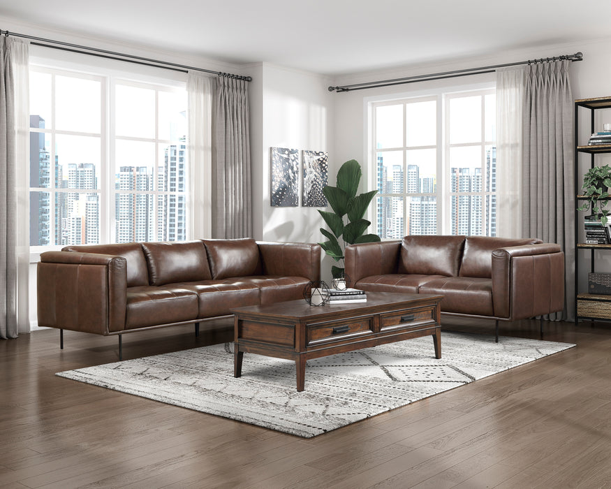 Soren Top Grain Leather Sofa BROWN ONLY 100% LEATHER