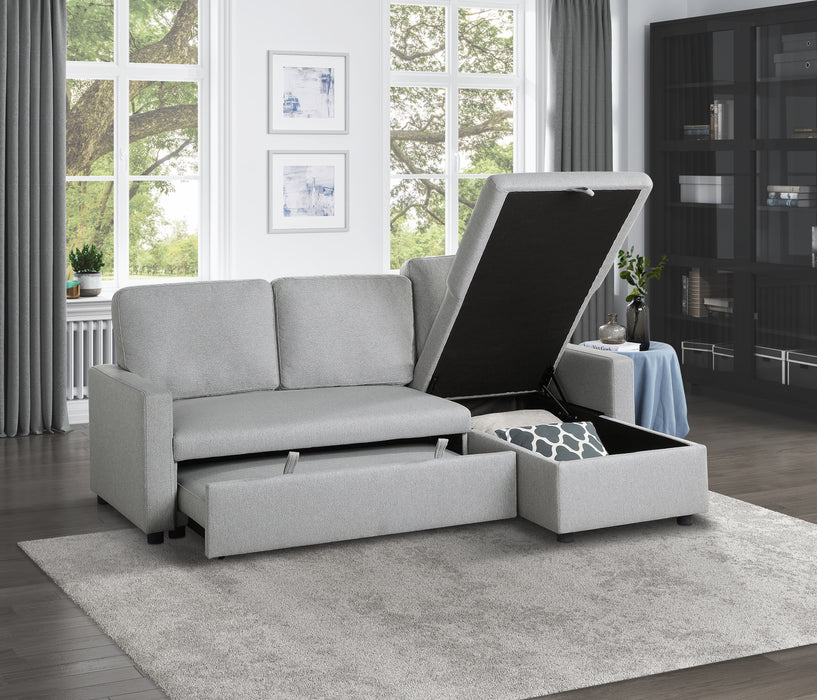 #Brandolyn  Reversible Sectional W/Sleeper & Storage LITE GREY