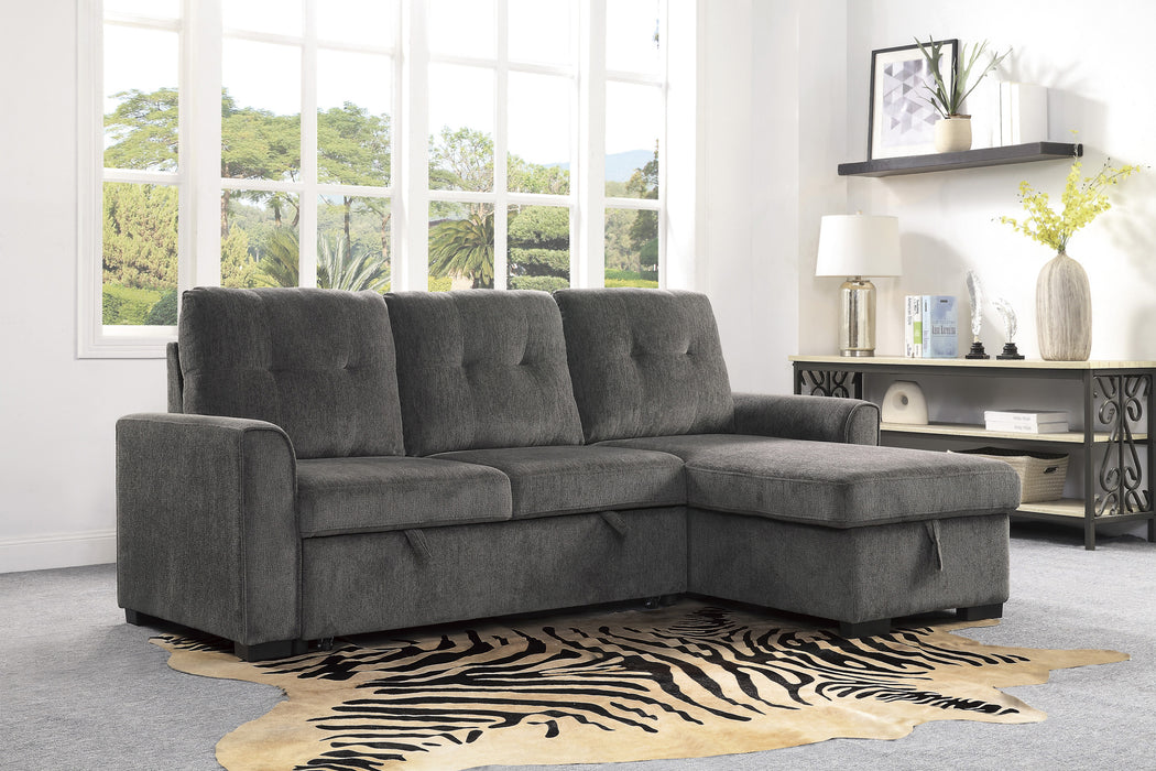 Carolina Reversible Sectional W/Sleeper & Storage GREY