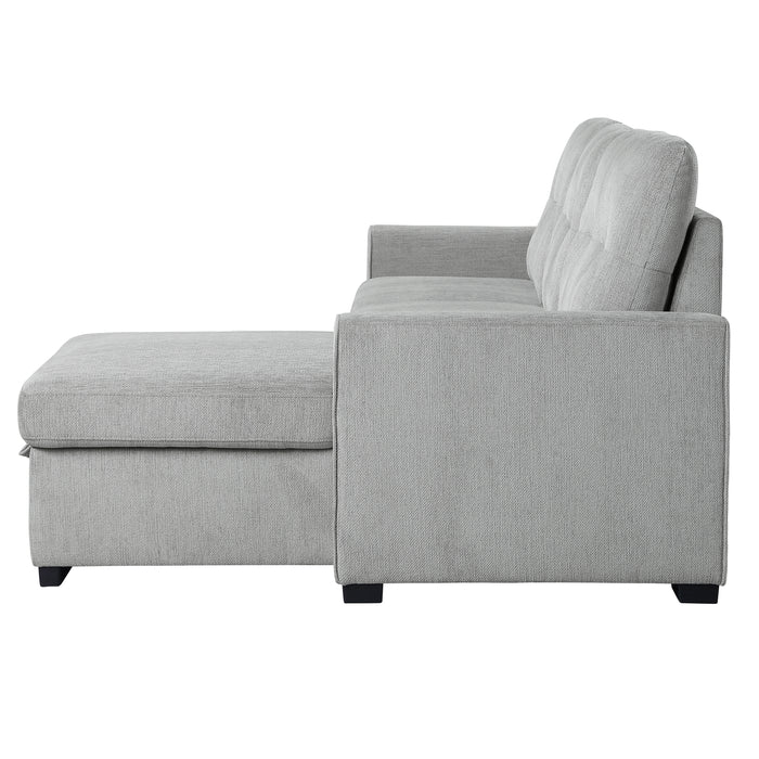 Carolina Reversible Sectional W/Sleeper & Storage LITE GREY