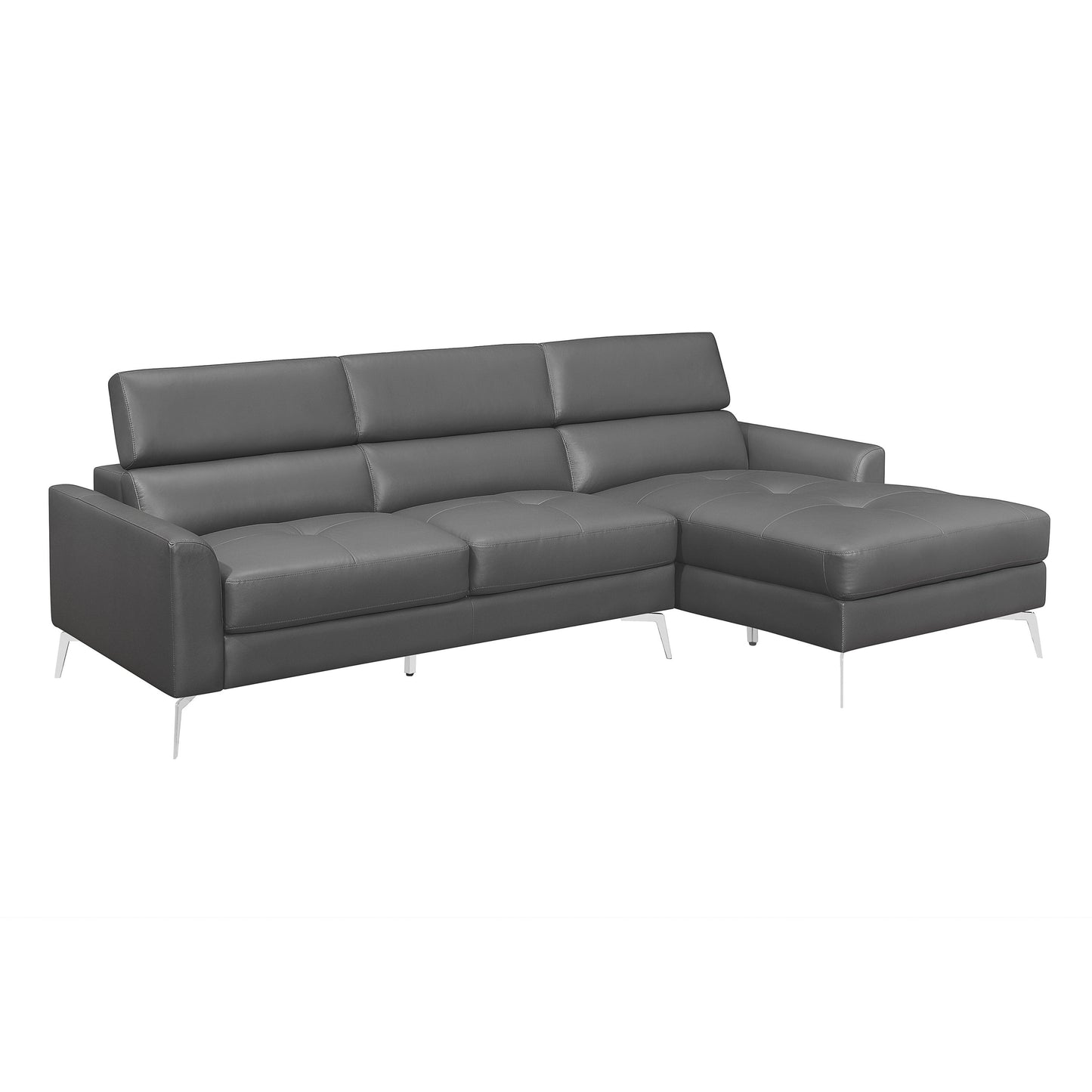 Ashland Top Grain Leather Sectional RAF Only GREY ONLY
