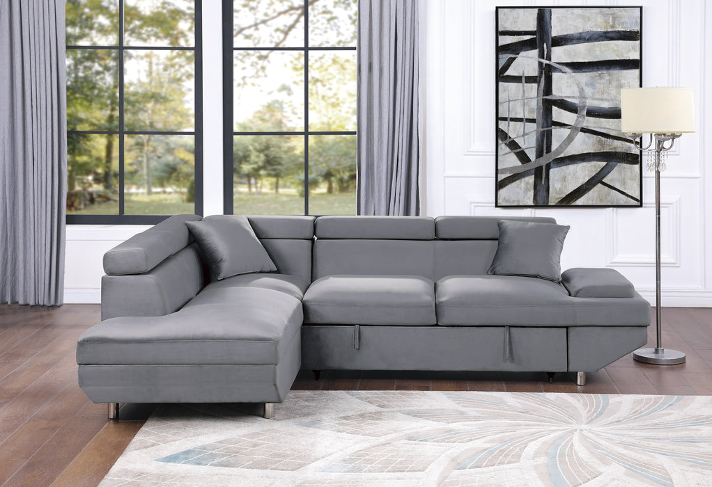 Cruz Sectional W/ Sleeper LAF Only GREY ONLY