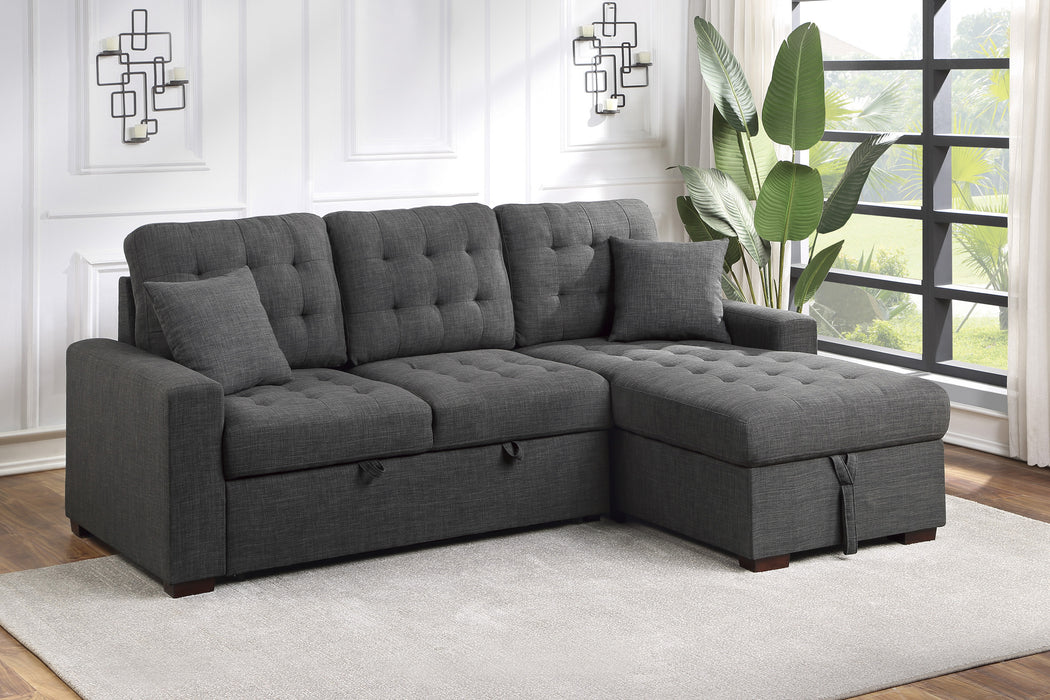 #McCafferty Sectional w/Sleeper & Storage RAF GREY