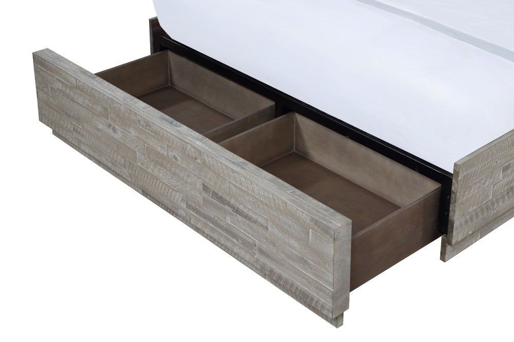 Alexandra Queen Platform Bed w/ STORAGE SOLID WOOD