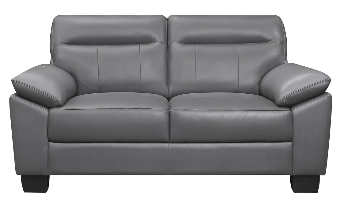 Denizen Loveseat Top Grain Leather DARK GREY