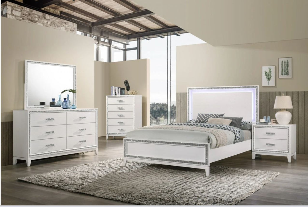 Haiden Queen Bed LED WHITE