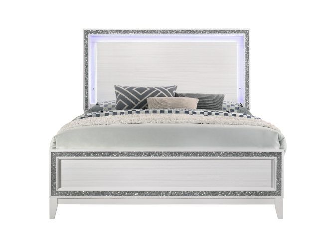 Haiden Queen Bed LED WHITE