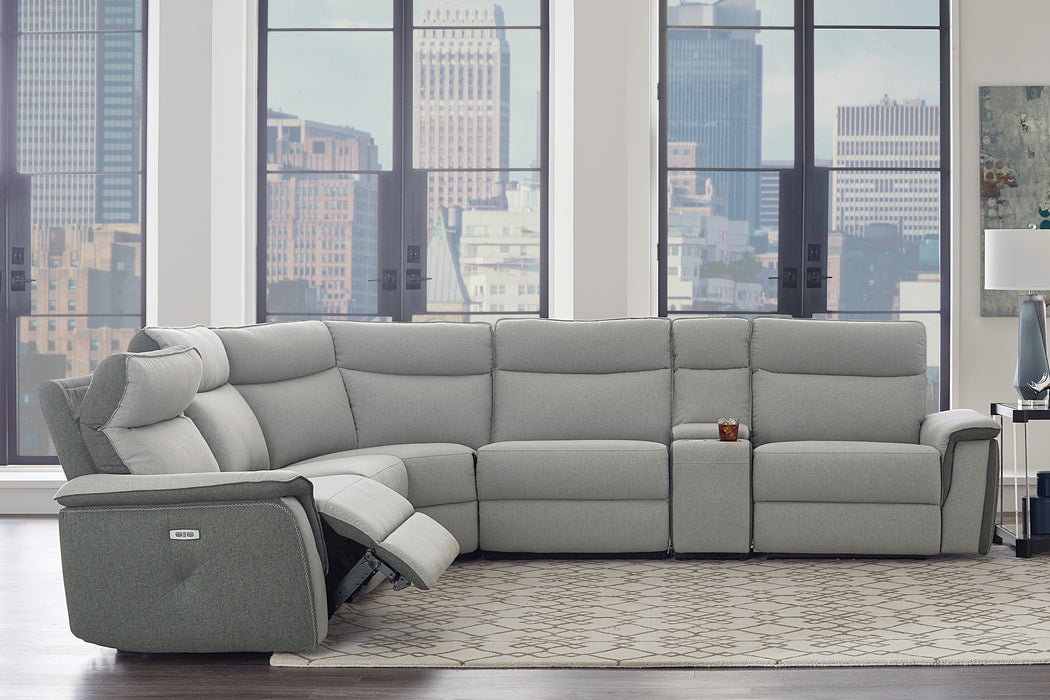 Maroni 6PC Modular Power Sectional LITE GREY TOP/DARK GREY SIDES