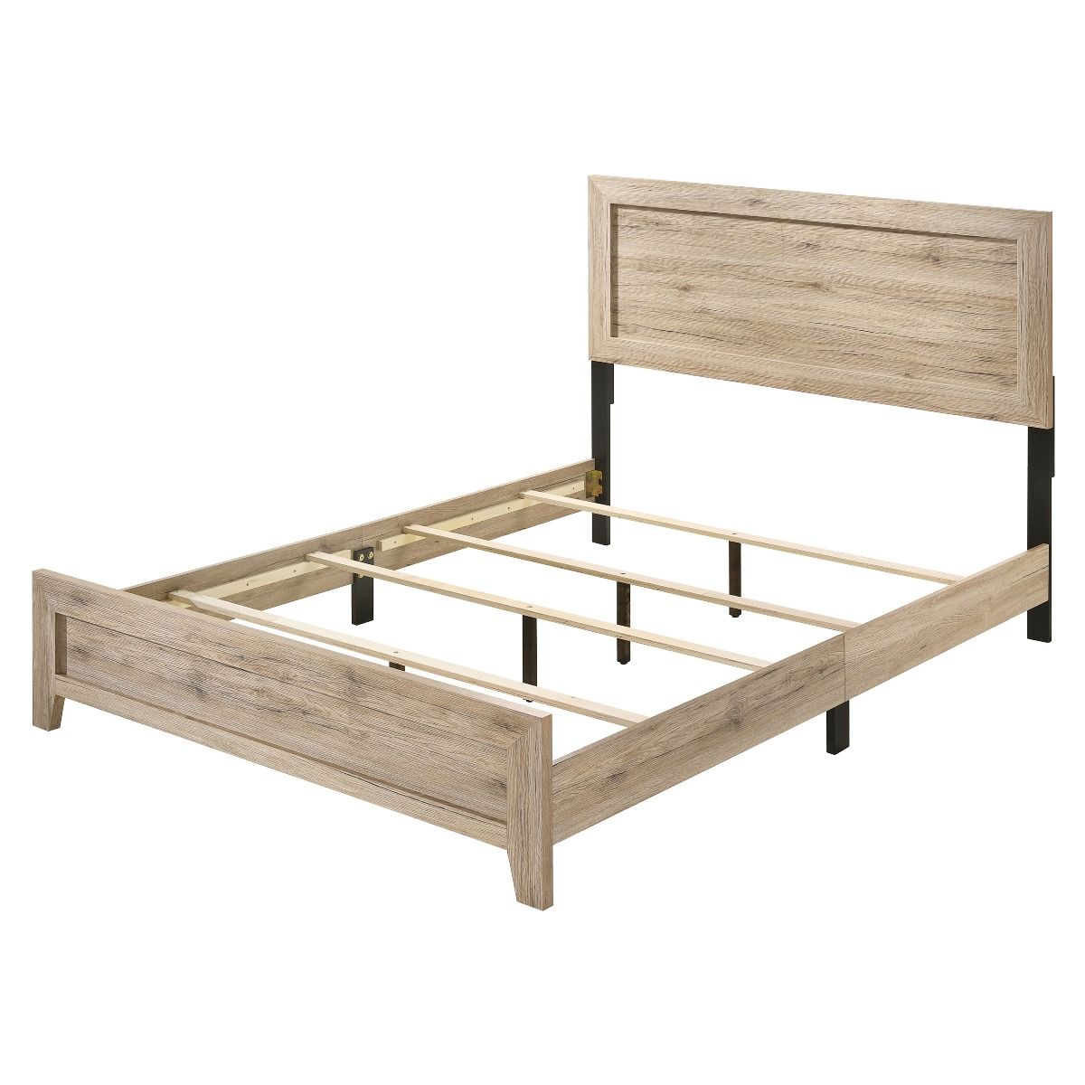 Miquell Queen Bed -Box Spring Required NATURAL