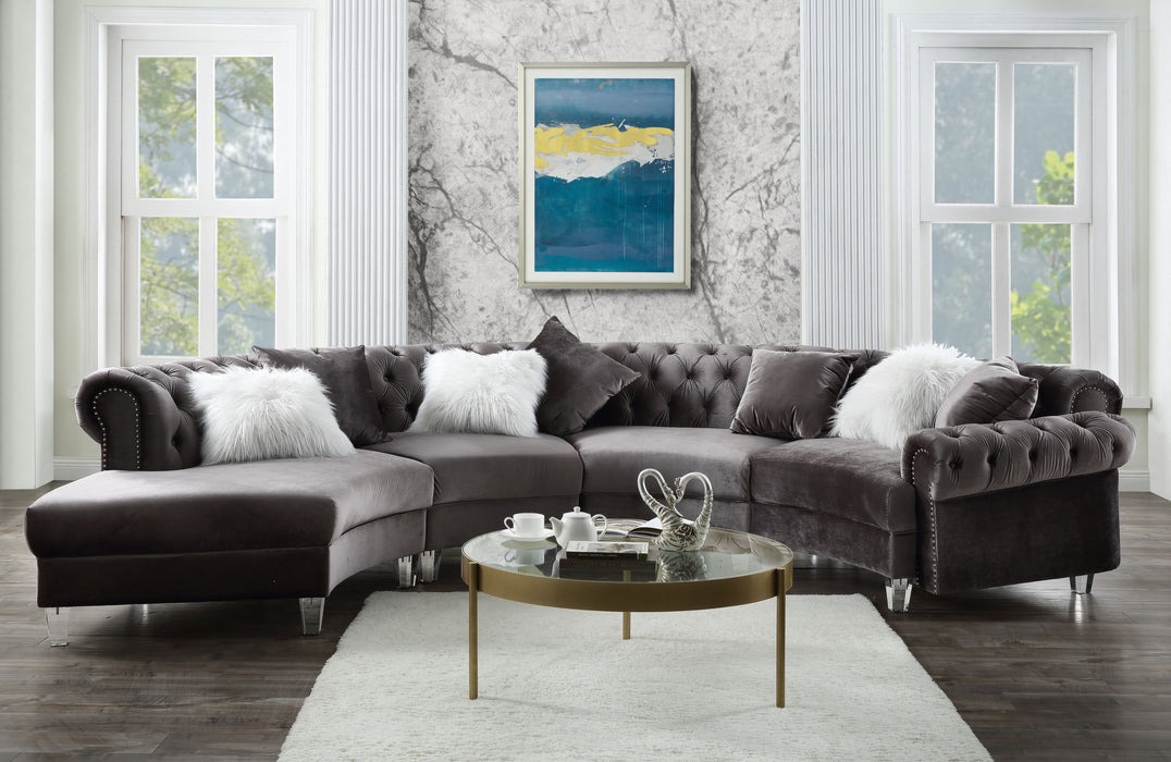 Ninagold Sectional GREY VELVET