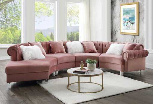 ninagold-sectional-pink-velvet