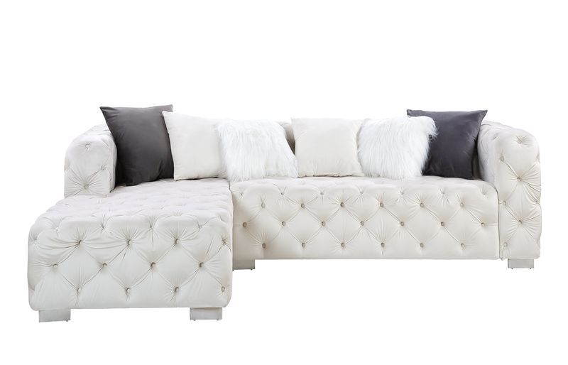 Qokmis sectional LAF only BEIGE VELVET