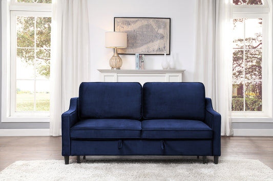 Adelia Convertible Studio Sofa with Pull-out Bed BLUE