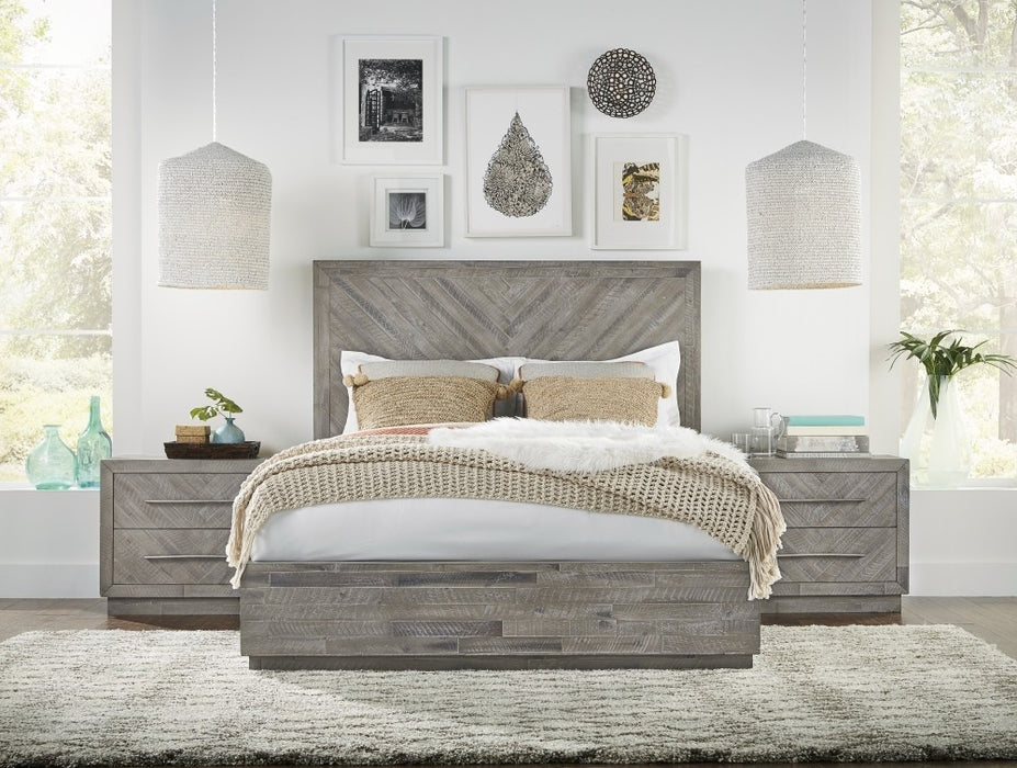 Alexandra Queen Platform Bed SOLID WOOD RUSTIC LATTE ONLY