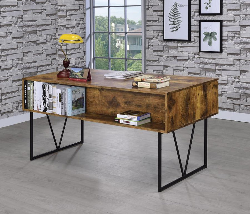 Analiese 4-Drawer Writing Desk Rustic Oak