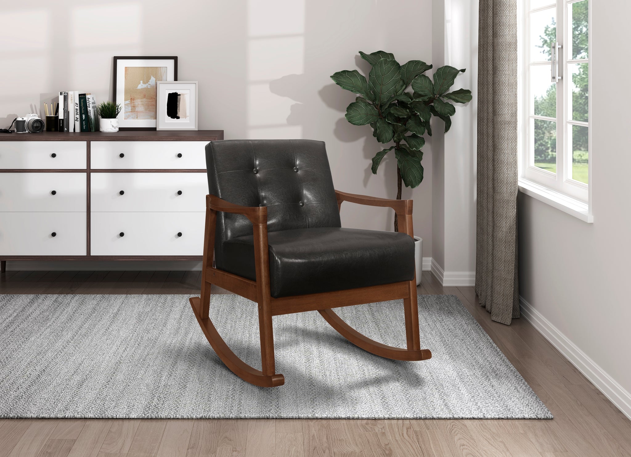 Auden Rocking Chair BROWN – Direct Factory Furniture
