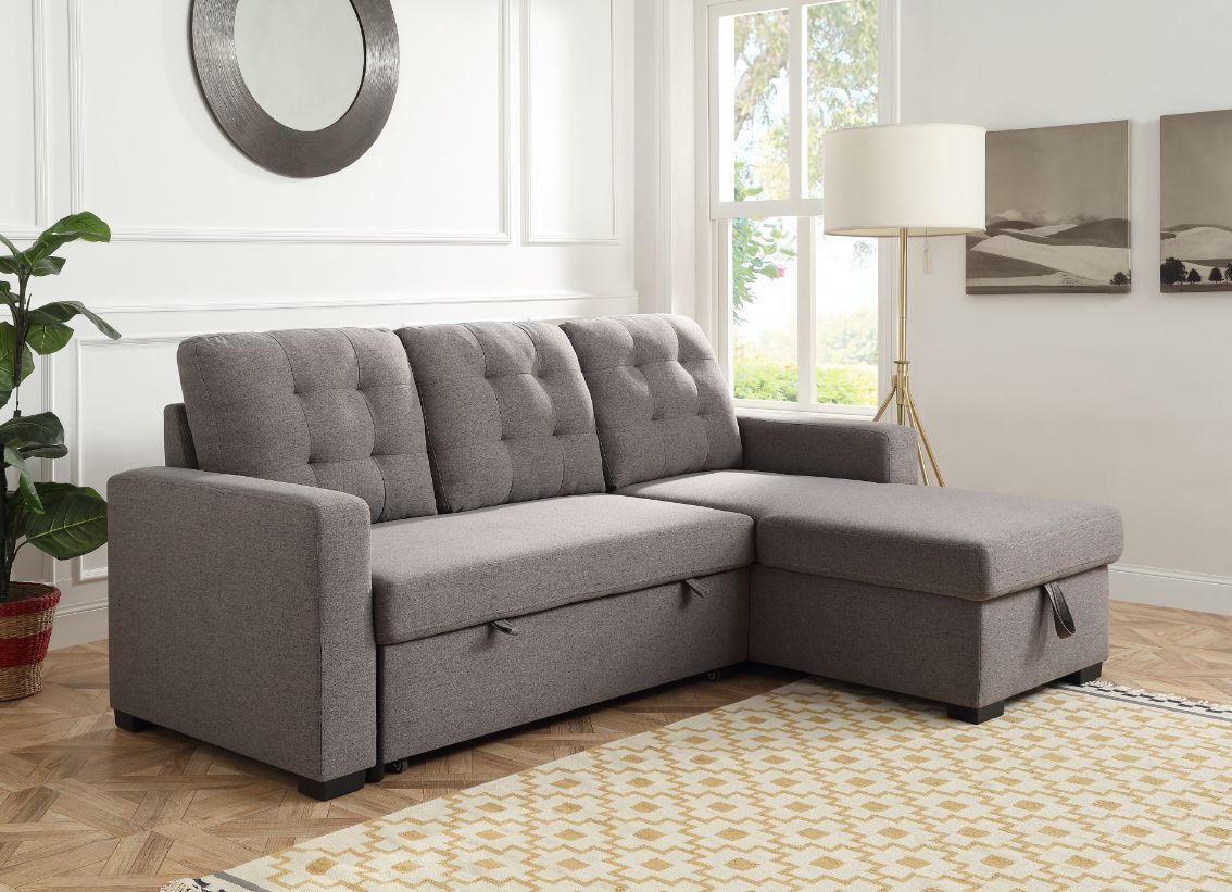 Chambord Reversible Storage Sleeper Sectional GREY ONLY