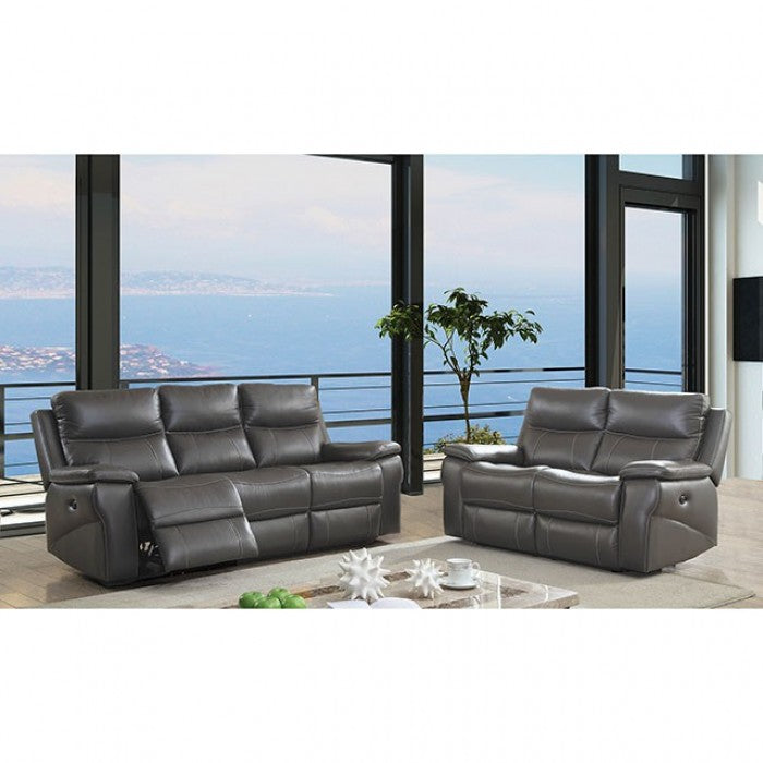 Lila Top Grain Leather Power Sofa Recliner GREY ONLY