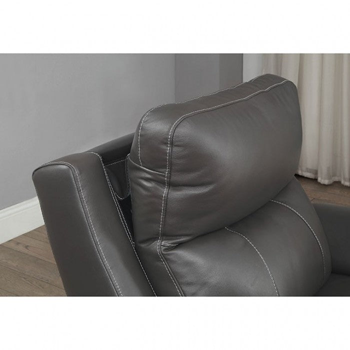 Lila Top Grain Leather Power Sofa Recliner GREY ONLY