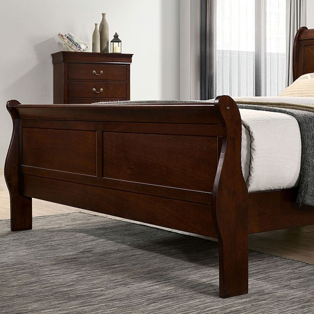 Louis 4PC Queen Bedroom Set- Queen Bed, dresser, mirror, night stand