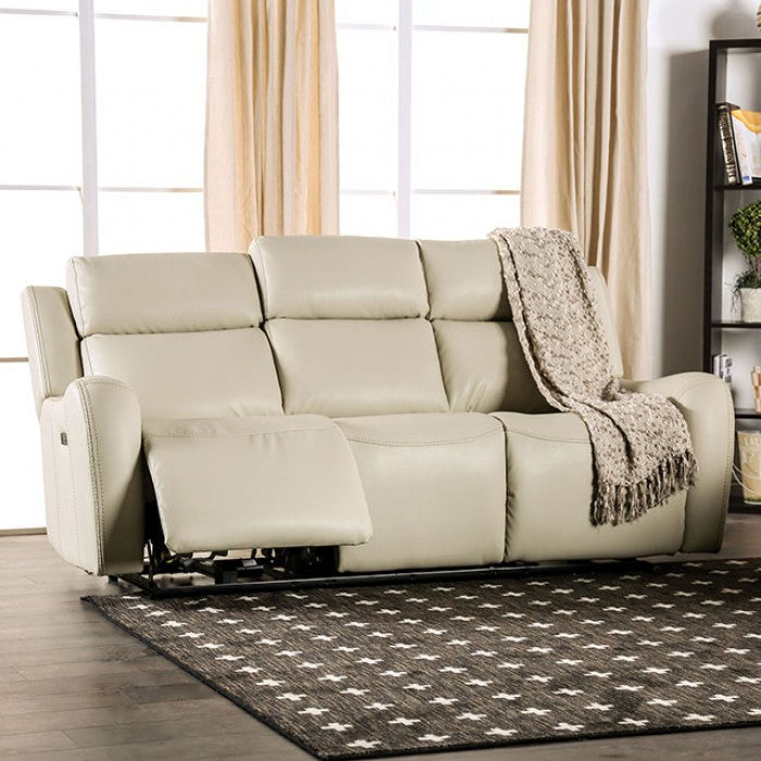 Barclay Vinyl Power Sofa Recliner BEIGE